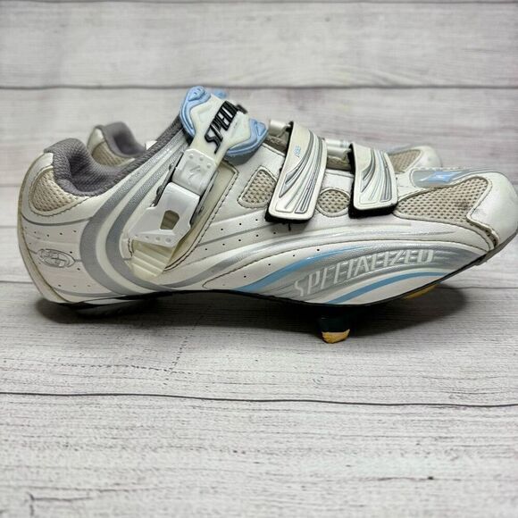 Specialized Pro Road Cycling Cleats White Blue women’s size 39‎ - Picture 3 of 6